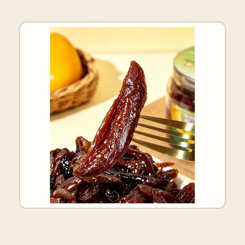 Bergamot-Flavored Preserved Mango Strips — customer-supplied product photograph